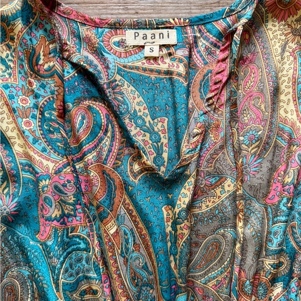 Bohemian Paisley Dress with Smocked Waist - Picture 2 of 5